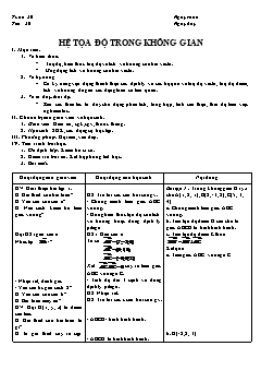 Giáo án môn Toán 12 - Tiết 20: Hệ tọa độ trong không gian