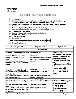 Giáo án môn Toán khối 10 - Bài 3: Tích của vectơ với một số