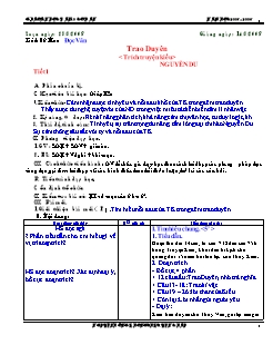 Giáo án Ngữ văn 10 cơ bản tiết 85: Trao duyên (Trích Truyện Kiều) - Nguyễn Du