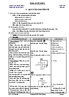 Giáo án số học 6 - Bài 9: Quy tắc chuyển vế