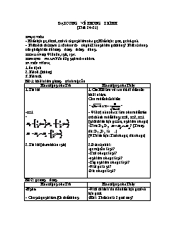 Giáo án Toán 10 - Tiết 24, 25: Đại cương về phương trình