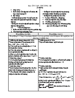 Giáo án Toán 10 - Tiết 39: Ôn tập chương III