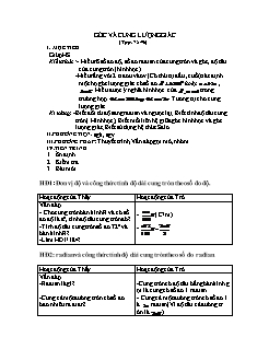 Giáo án Toán 10 - Tiết 75, 76: Góc và cung lượng giác