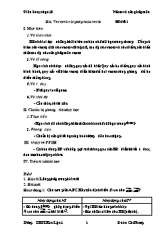 Giáo án tự chọn 10 Véctơ và các phép toán