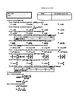 Kiểm tra 1 tiết Đại số 10