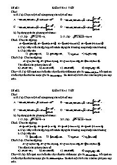 Kiểm tra 1 tiết môn Toán 10