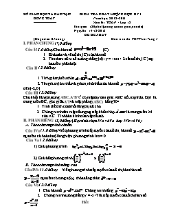 Kiểm tra chất lượng học kỳ I năm học: 2012 - 2013 môn thi: Toán lớp 12 - Đề 7