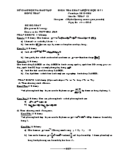Kiểm tra chất lượng học kỳ I năm học: 2012 - 2013 môn thi: Toán lớp 12 - Đề 10