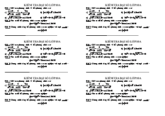 Kiểm tra Đại số lớp 10 Chương IV