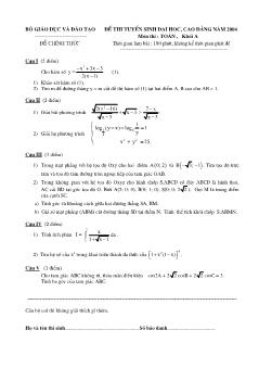 Kỳ thi tuyển sinh đại học, cao đẳng năm 2004 môn Toán - Khối A