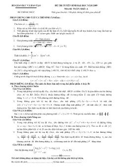 Kỳ thi tuyển sinh đại học, cao đẳng năm 20069 môn Toán - Khối A