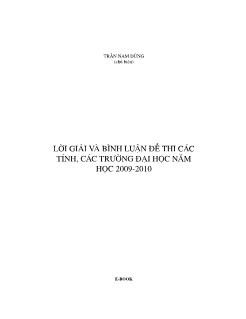 Lời giải và bình luận đề thi các tỉnh, các trường đại học năm học 2009-2010