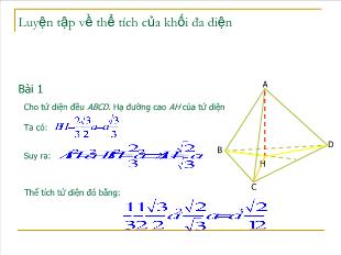 Luyện tập về thể tích của khối đa diện