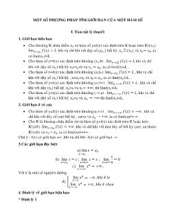 Một số phương pháp tìm giới hạn của một hàm số