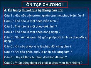 Ôn tập Chương I - Hình học 11 CB