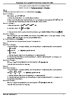 Ôn tập luyện thi tốt nghiệp THPT môn Toán năm học 2011 - 2012