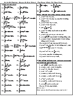 Ôn thi tốt nghiệp – Chuyên đề: Tích phân và ứng dụng
