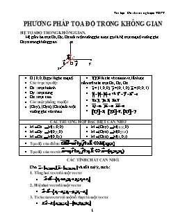 Phương pháp tọa độ trong không gian