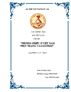 Tiểu luận Thương phiếu ở Việt Nam -Tìm thực trạng và giải pháp