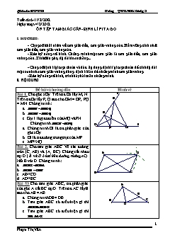 Bài giảng môn Hình học lớp 7 - Ôn tập tam giác cân - Định lí Pi Ta Go