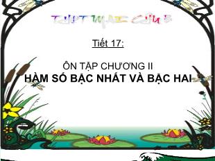 Bài giảng Đại số 10 Tiết 17: Ôn tập chương II hàm số bậc nhất và bậc hai