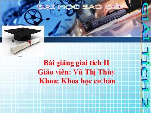 Bài giảng Giải tích II