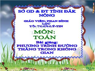 Bài giảng Hinh học 12 - Tiết 37: Phương trình đường thẳng trong không gian