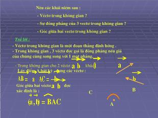 Bài giảng Hình học khối 11: Hai đường thẳng vuông góc