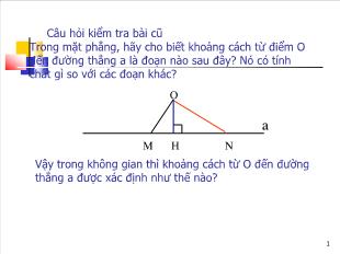 Bài giảng Hình khối 11: Khoảng cách