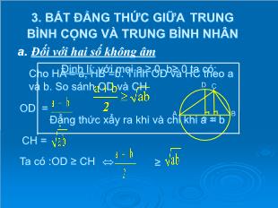 Bài giảng lớp 10 môn Đại số - Bài 3: Bất đẳng thức giữa trung bình cộng và trung bình nhân (Tiếp)