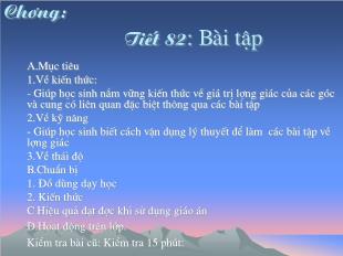 Bài giảng lớp 10 môn Đại số - Tiết 82: Bài tập