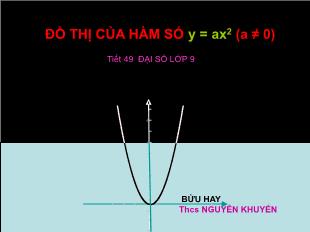 Bài giảng lớp 9 môn Đại số - Tiết 49: Đồ thị của hàm số y = ax2 (a ≠ 0)