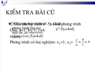 Bài giảng lớp 9 môn Đại số - Tiết 60: Phương trình quy về phương trình bậc hai (Tiếp)