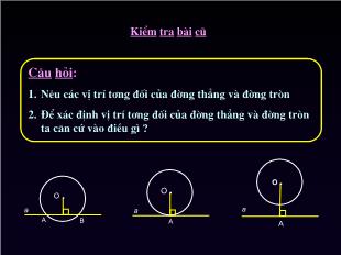 Bài giảng lớp 9 môn Toán học - Tiết 30 - Bài 7: Vị trí tương đối của hai đường tròn