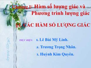 Bài giảng môn Đại số lớp 11 - Bài 1: Các hàm số lượng giác (Tiết 4)