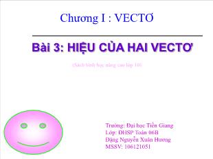 Bài giảng môn Đại số lớp 11 - Bài 3: Hiệu của hai vectơ