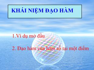 Bài giảng môn Đại số lớp 11 - Khái niệm đạo hàm