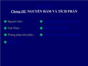 Bài giảng môn Đại số lớp 11 - Ôn tập chương III: Nguyên hàm và tích phân