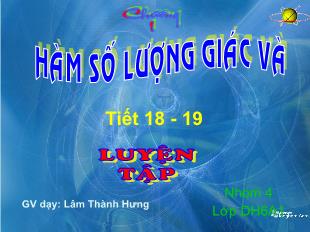 Bài giảng môn Đại số lớp 11 - Tiết 18, 19: Luyện tập