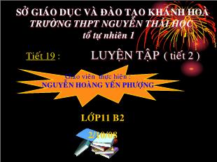 Bài giảng môn Đại số lớp 11 - Tiết 19 : Luyện tập ( tiết 2 )