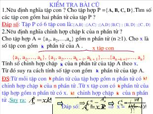 Bài giảng môn Đại số lớp 11 - Tiết 25 - Bài 2: Hoán vị – chỉnh hợp – tổ hợp