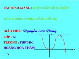 Bài giảng môn Đại số lớp 12 - Biện luận số nghiệm của phương trình bằng đồ thị