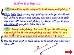 Bài giảng môn Hình học lớp 10 - Phép tịnh tiến