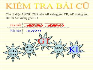 Bài giảng môn Hình học lớp 11 Bài 3: Đường thẳng vuông góc với mặt phẳng