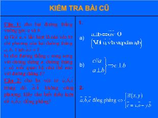 Bài giảng môn Hình khối 11 §3: Đường thẳng vuông góc với mặt phẳng