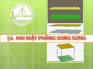 Bài giảng môn Hình khối 11 §4: Hai mặt phẳng song song