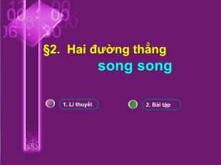 Bài giảng môn Hình khối 11: Hai đường thẳng song song