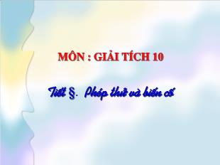 Bài giảng môn Toán học 10 - Phép thử và biến cố