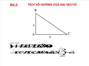 Bài giảng môn Toán lớp 10 - Bài 2: Tích vô hướng của hai vectơ