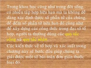 Bài giảng môn Toán lớp 11 - Bài 1: Quy tắc đếm (Tiếp)